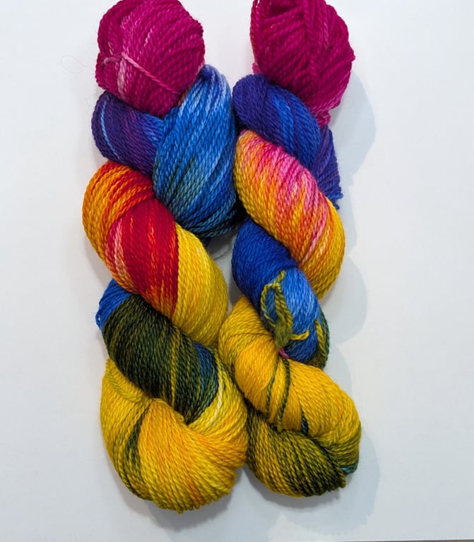 Rainbow Hand Dyed Sock 4ply Merino Yarn 100g