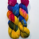 Rainbow Hand Dyed Sock 4ply Merino Yarn 100g