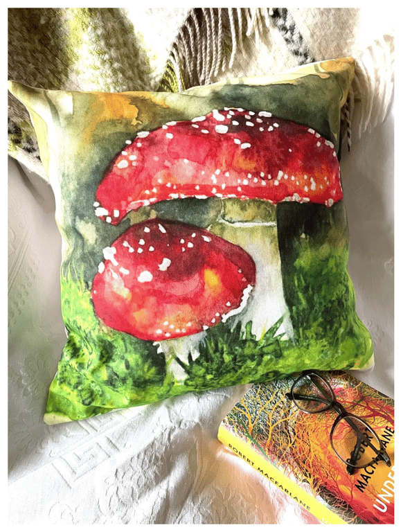 'Fly Agaric'cotton cushion cover