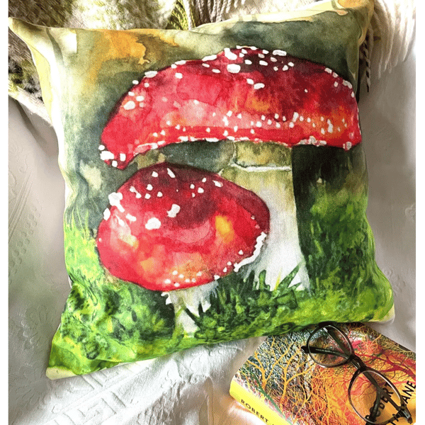'Fly Agaric'cotton cushion cover