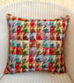 Cushion Cover: Tapestry Squares design Red reverse 17" (43cm) - Image 2