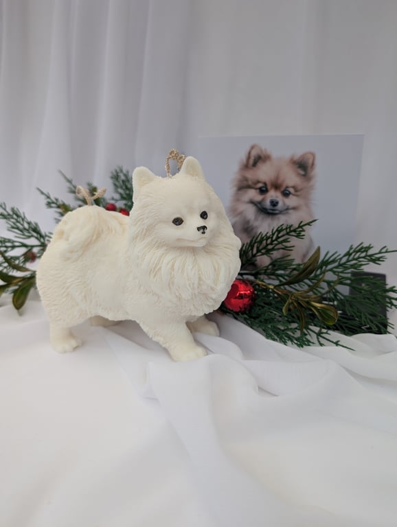 Handmade Pomeranian Candle, Eco-Friendly, Non-Toxic, Unique Gift for dog lovers