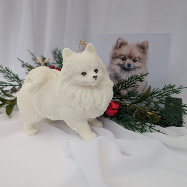 Handmade Pomeranian Candle, Eco-Friendly, Non-Toxic, Unique Gift for dog lovers