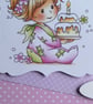 First Birthday Card - Little Girl With Cake - Image 6