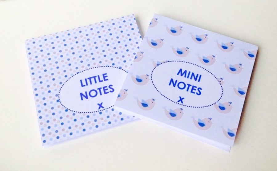 Notebooks Set of Two,In 'Blue Bird' Prints,Handmade Notebooks
