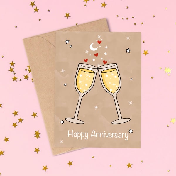 Happy Anniversary Greeting Card, Golden Wedding Anniversary. 
