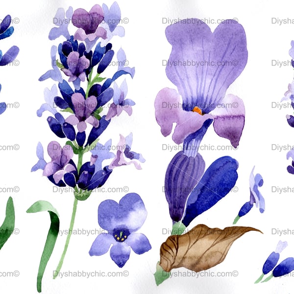 Waterslide Wood Furniture Decal Vintage Image Transfer DIY Shabby Chic Lavender