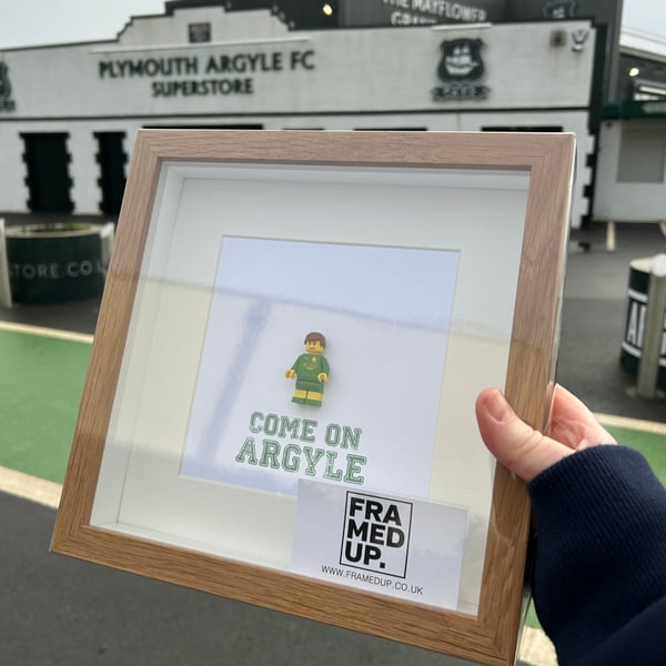 PLYMOUTH ARGYLE - Framed custom Lego minifigure 