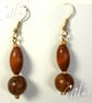 Wooden Bead Dangle Earrings