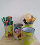 Yellow floral pen storage pot - Image 5