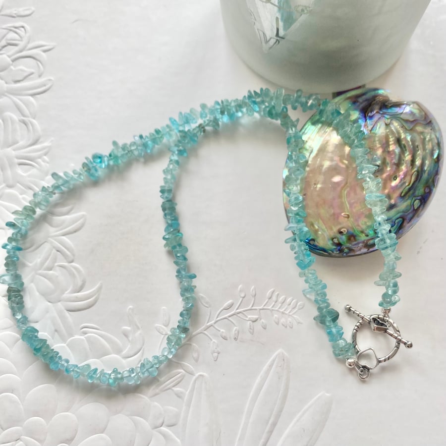 Apatite sterling silver necklace