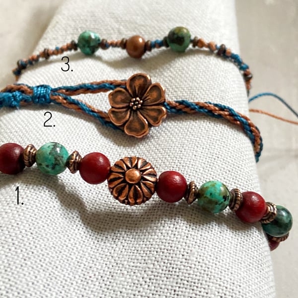 Set of 3 Copper Themed Bracelets 