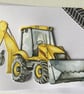 Any occasion card. Digger card. Decoupage card. Handmade card for him. Ref 323.  - Image 1