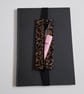 Handmade A4 Planner Zipper Pouch - Black Gold Pen Holder