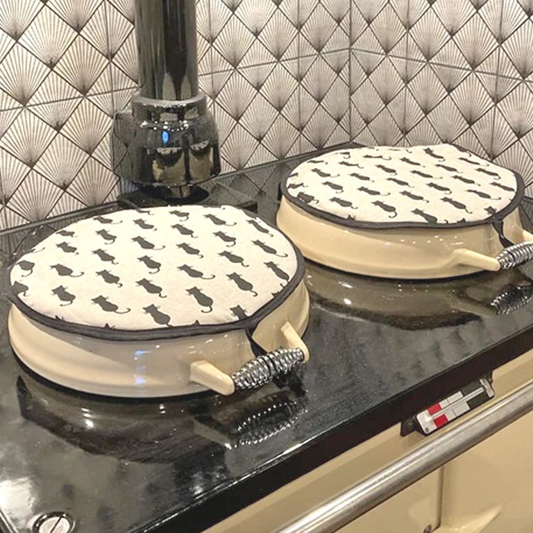 Cat Aga Covers Hob Lid Mats Pads Hat Pair Surface Saver Cover Black Cats