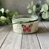 Decoupage Glass Trinket Dish, Tealight Holder - Butterfly Rustic Home Decor