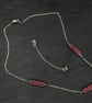 Triple bead necklace - silver and pink - Image 3