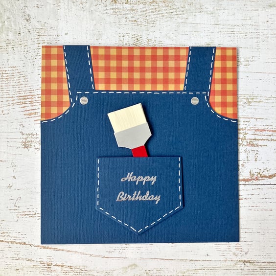 Birthday DIY card  - painting and decorating