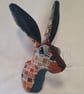 Faux hare head wall mount in harlequin Abraham Moon fabric - Image 3