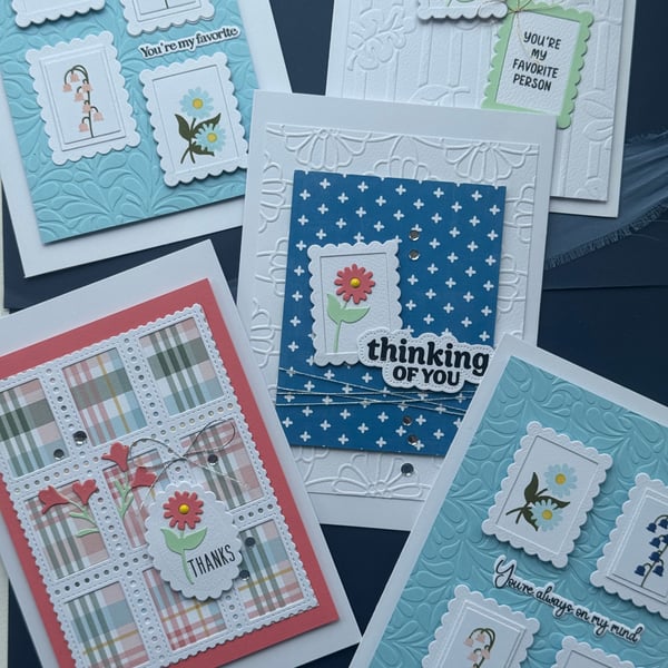 Set of 5 handmade cards. "You are my favourite" themed. Cards are blank inside