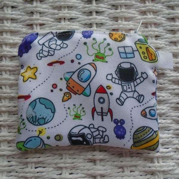 Spacemen Rockets & Aliens Coin Purse or Card Holder.