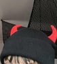 Handmade Upcycled Devil Beanie  - Image 2