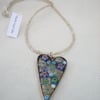 Blue Millefiori Heart Pendant