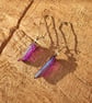Handmade dyed quartz and antiqued bronze with glass bead accent crystal earrings - Image 3