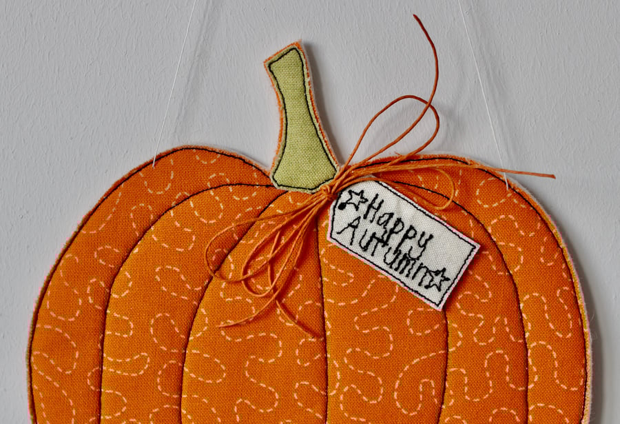 'Happy Autumn' Pumpkin Six - Hanging Decoration