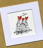 Three Houses with Hearts illustration, Giclee print - Image 5