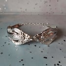 Unique handmade silver plated vintage spoon handle bracelet. 