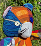 Handmade patchwork artist bear using vintage fabrics - Image 5
