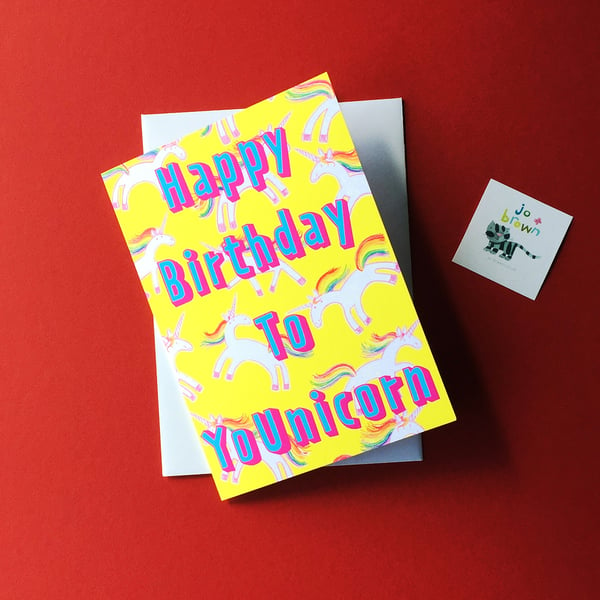 Happy Birthday to YoUnicorn card by Jo Brown