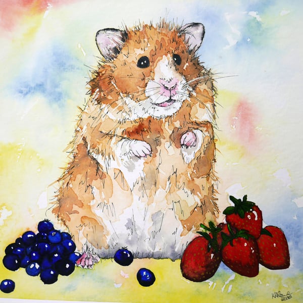 Hamster, Syrian Hamster, Hamster Lover, Original Painting