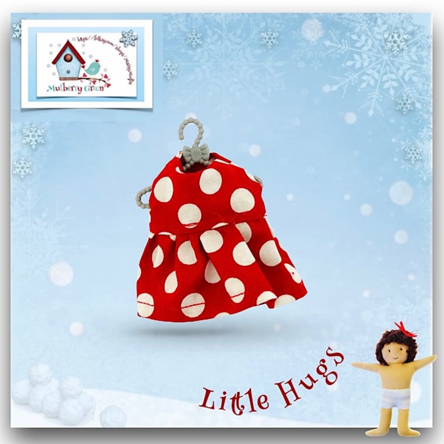 Red Polka Dot Dress to fit the Little Hugs dolls and Baby Daisy