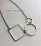 Geometric Row shapes necklace - square circle hexagon row - geometric jewellery  - Image 1