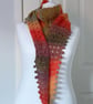 Crocheted Here Comes the Sun Scarf with a Bobble Edging in Autumnal Colours - Image 3