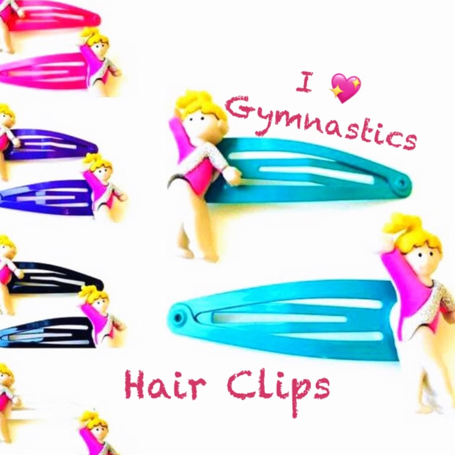 Gymnastic Sparkle Hair Clips x2 - Non Slip Hair Clip For Daughter Granddaughter 