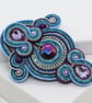 Large Soutache Brooch Blue Purple Statement Brooch Handmade UK - Image 3