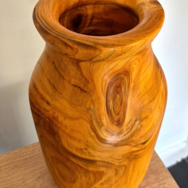 Beautiful Cherry wood vase 