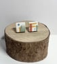 Handmade ceramic earrings square 