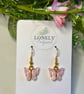 Light Pink Butterfly Earrings, Charm Earrings, Handmade Jewellery 