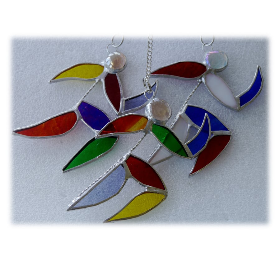 Runner Suncatcher Stained Glass Handmade Rainbow 003
