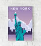 New York retro travel poster, New York city travel print, USA travel art - Image 6