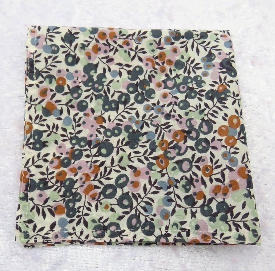 Liberty Tana Lawn handkerchief, ladies handkerchief, Wiltshire Berry