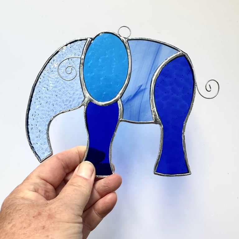 Stained Glass Elephant Suncatchers - Handmade Hanging Decoration 