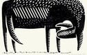 Linocut donkeys