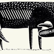 The Giant Donkey A3 linocut screen-print