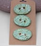 3 Medium Oval Verdigris Green Brocade Pattern Handmade Ceramic Buttons - Image 7