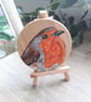 Wooden Coaster handpainted with a Robin  - Image 4